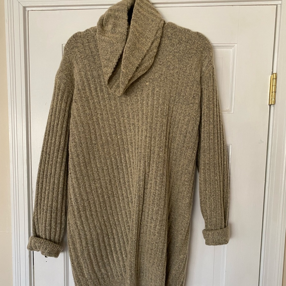 Oatmeal thick backless sweater dress